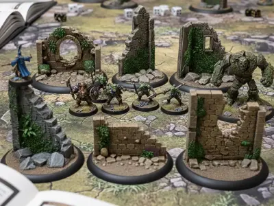 Ancient Ivy Ruins Set - Fantasy Terrain for RPGs Pre-supported 3D print model