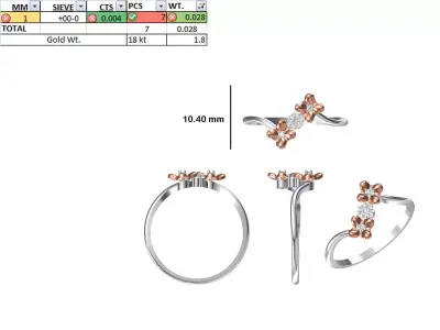 Women Light Weight Ring STL OBJ FBX JCD Details 3D print model