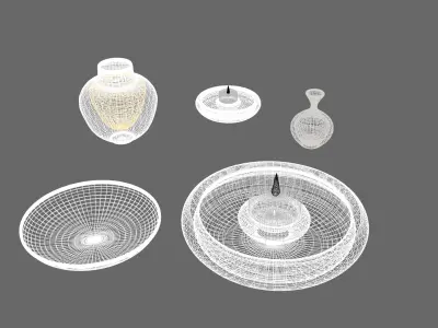 Tribal House Props Low-poly 3D model