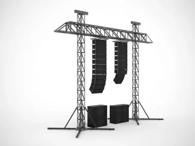 Concert Sound System Line Array 3D model