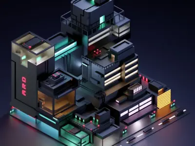 Neon Dream Low-poly 3D model