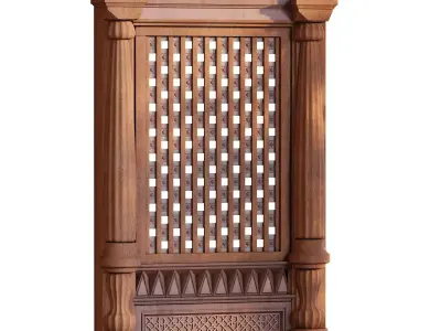 islamic morocco plaster wall 947 Low-poly 3D model