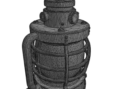Rusty Industrial Ship Lantern Low-poly 3D model