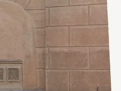 The wall of the old building Low-poly 3D model