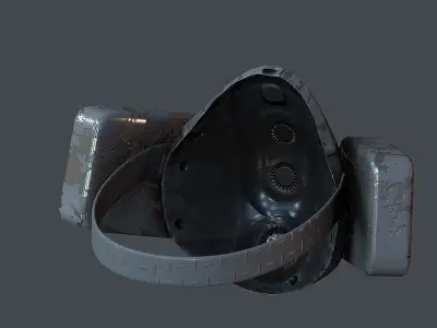 Gas mask helmet 3d model scifi Low-poly  Low-poly 3D model