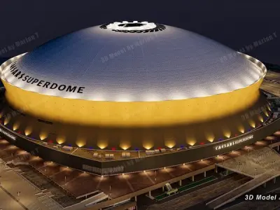 Caesars Superdome - New Orleans USA Low-poly 3D model