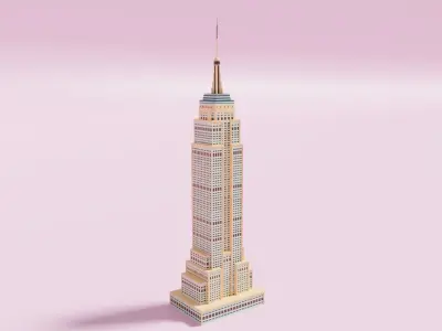 Cartoon Empire State Building New York A 3D model