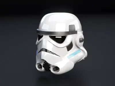 Stormtrooper White Helmet Low-poly 3D model