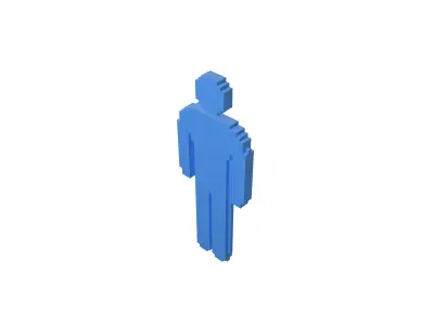 Voxel Style Boy Symbol v3 003 Low-poly 3D model
