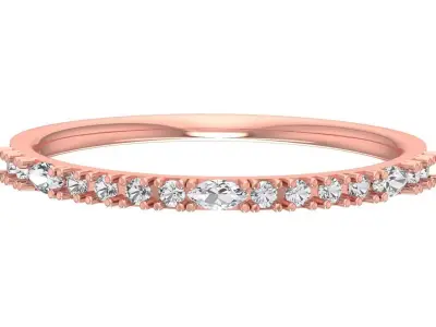 Solitaire Women Light Weight Marquise Stone Band Ring 3D print model