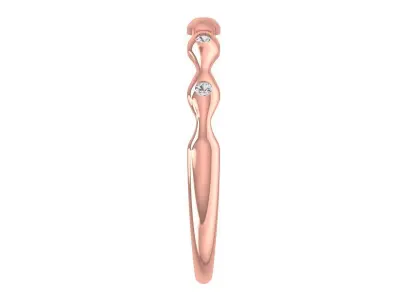 Solitaire Women Light Weight Band Ring 3D print model 7