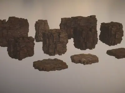Western Cliffs Low-poly 3D model