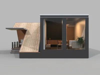 wooden house 3D model 7