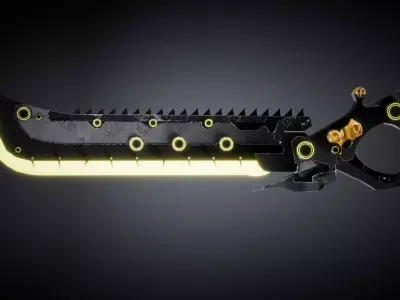 Sci-Fi Cyberpunk Energy Katana - Game Ready Low Poly Weapon Low-poly 3D model
