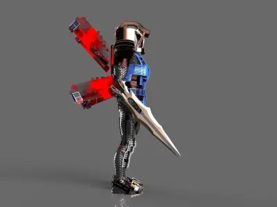 The Robot Warrior Low-poly 3D model