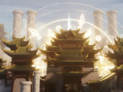 Palace Suspended Island Palace Fairyland Archway Forbidden City 3D model