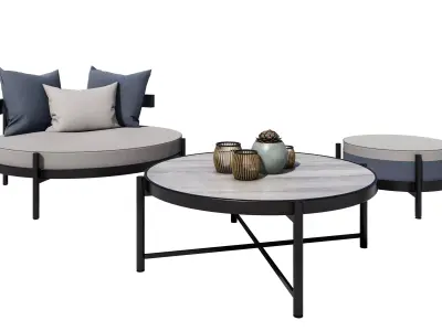 Conjunto de salon de exterior - metal 3D model