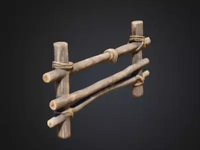 Rustic Boundaries Wood Low-poly 3D model