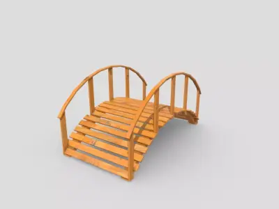 Garden Arched Bridge Low-poly 3D model