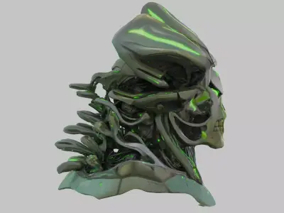 Futuristic Neon Warlord 3D Model Low-poly 3D model