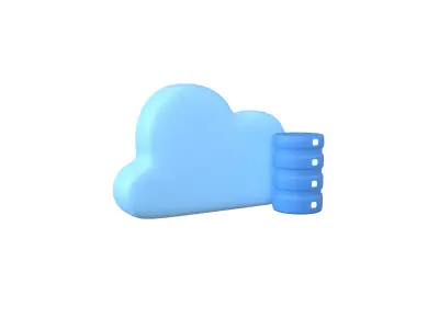 Cloud Database Icon v2 001 Low-poly 3D model