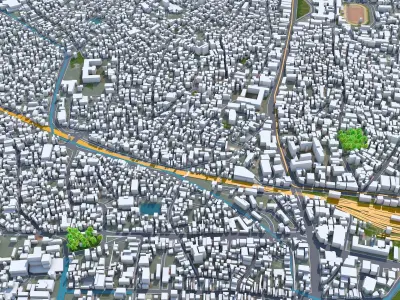 Thiruvananthapuram Kerala India 35km AI Low-poly 3D model