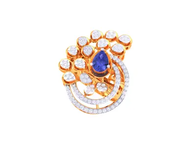 Women Ring  Render 3dm STL OBJ FBX Details 3D print model 5