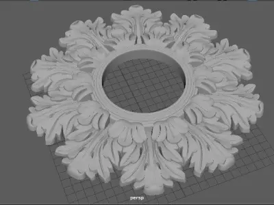 rosette ornate wreath 3D model