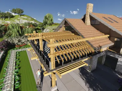 House triangular plan Low-poly 3D model