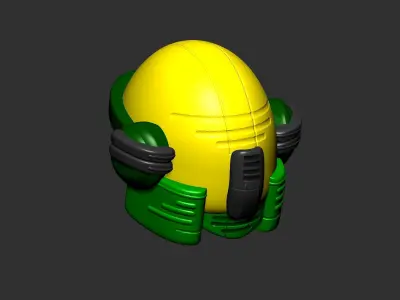 helmet high poly sculpt 3d printable ver 7 3D model 3D model 152