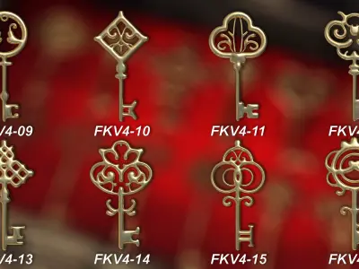 74 Antique and Classic Keys Vol 4 3D Model 3D model