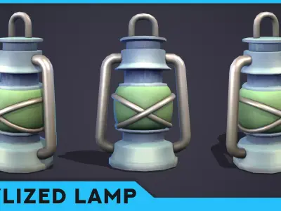 Emberlight Stylized Oil Lamp Low-poly 3D model