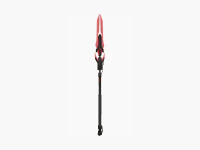 SciFi War Spear A04 Black Red - Character Design Fashion Low-poly 3D model