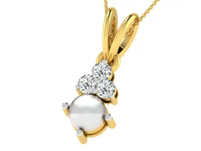 Luxe Shine Classic Gold Pendant for Girls 3D print model