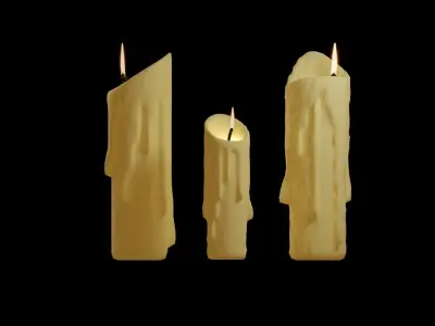 CANDLE candles Low-poly 3D model