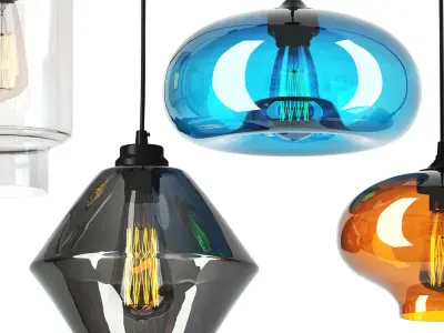 Ceiling lights collection 3D model