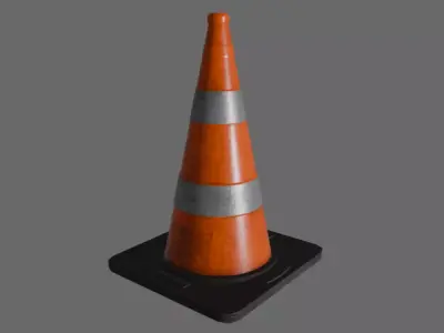 Traffic Cone Medium Poly 3D model