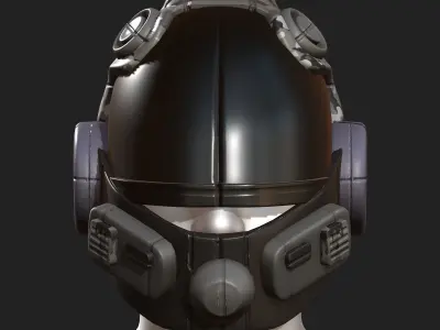 Helmet scifi fantasy futuristic technology cyborg  Low-poly 3D model purchase