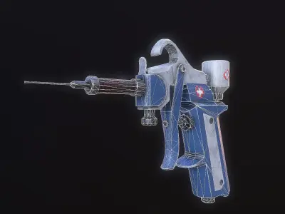 syringe steampunk sci-fi Low-poly 3D model