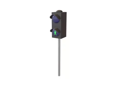Pedestrian Traffic Light V1 006 Low-poly 3D model
