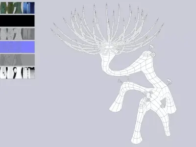 Extraterrestrial plant Low-poly 3D model