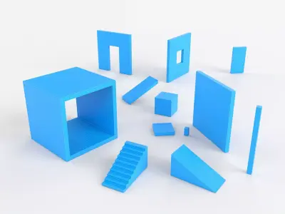 Pack011 Game Level Objects Low-poly 3D model