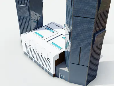 palm towers Qatar doha Low-poly 3D model