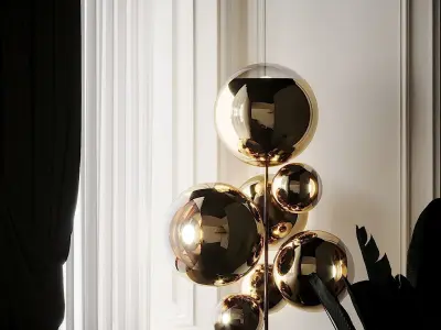 Mirror Ball Gold Stand Chandelier by Tom Dixon 3D model
