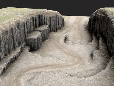 Cliff Quarry  Low-poly 3D model