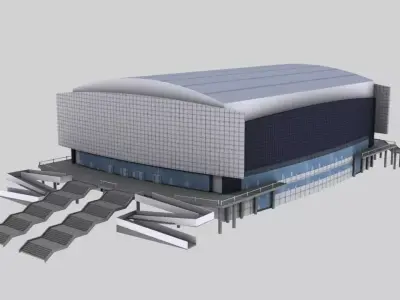 Stadium curling center Low-poly 3D model