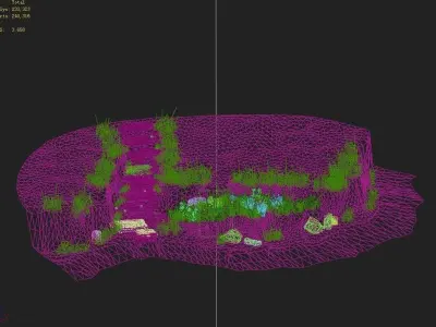 hillside - mountain - stone ladder 06 3D model