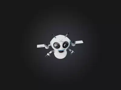 Cartoon Robot Drone Low-poly 3D model