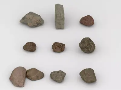 Realistic rock texture pack Low-poly 3D model