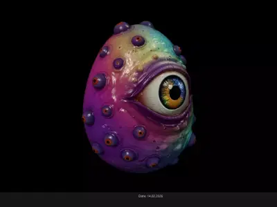 Low Poly Stylized Alien Monster Egg - PBR Low-poly 3D model